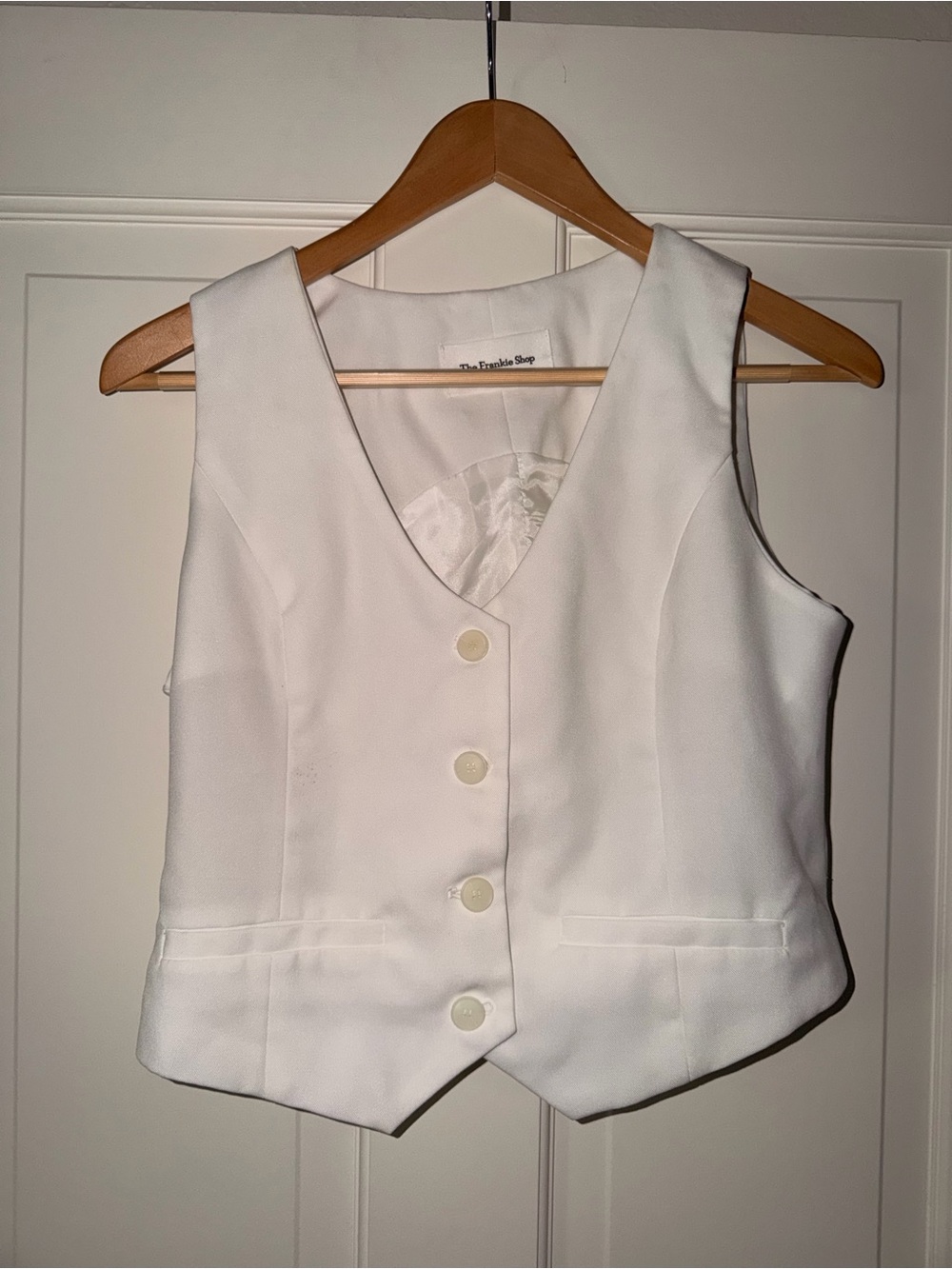 The Frankie Shop White Button Front Vest
